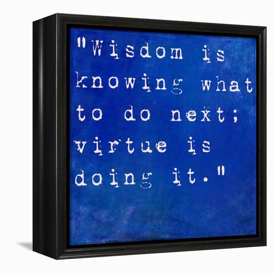 Inspirational Quote By David Star Jordan On Earthy Blue Background-nagib-Framed Stretched Canvas