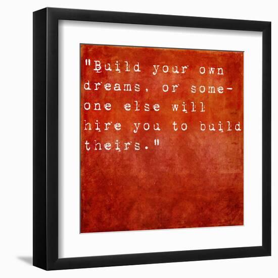 Inspirational Quote By Farrah Gray On Earthy Red Background-nagib-Framed Art Print