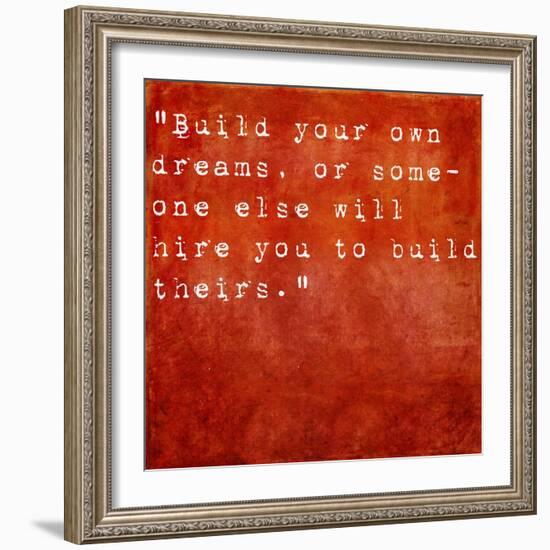 Inspirational Quote By Farrah Gray On Earthy Red Background-nagib-Framed Art Print