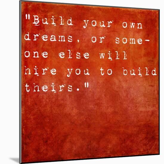 Inspirational Quote By Farrah Gray On Earthy Red Background-nagib-Mounted Art Print