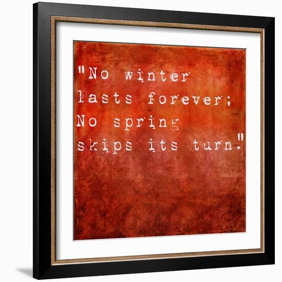 Inspirational Quote By Hal Borland On Earthy Red Background-nagib-Framed Art Print