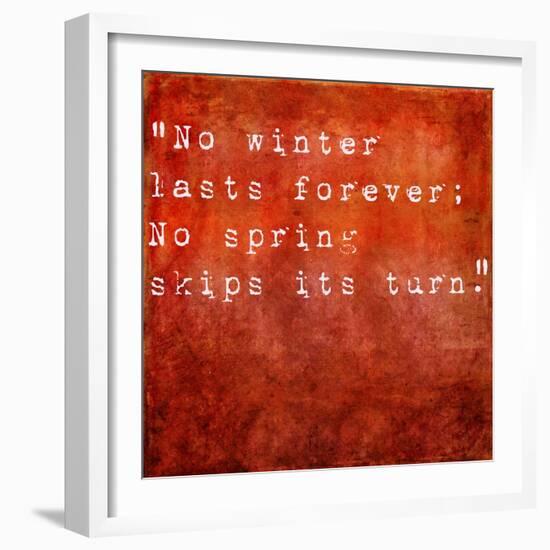 Inspirational Quote By Hal Borland On Earthy Red Background-nagib-Framed Art Print