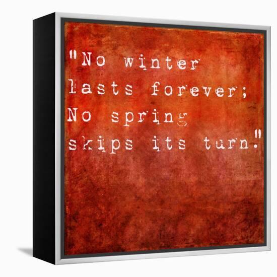 Inspirational Quote By Hal Borland On Earthy Red Background-nagib-Framed Stretched Canvas