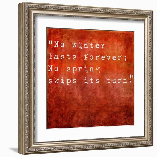 Inspirational Quote By Hal Borland On Earthy Red Background-nagib-Framed Art Print