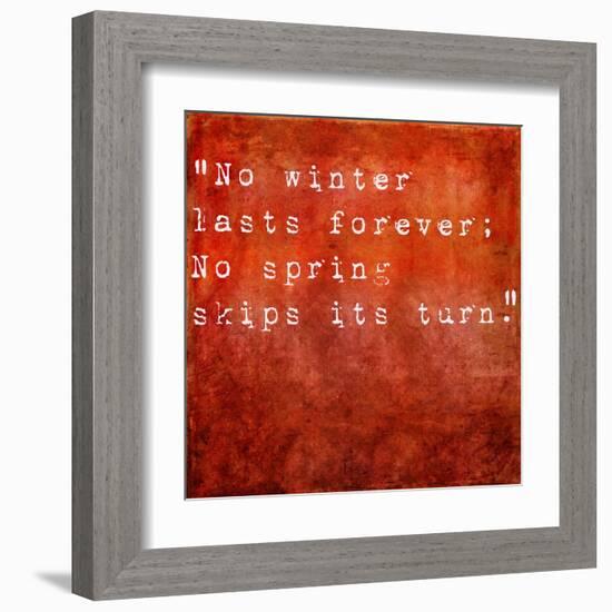 Inspirational Quote By Hal Borland On Earthy Red Background-nagib-Framed Art Print