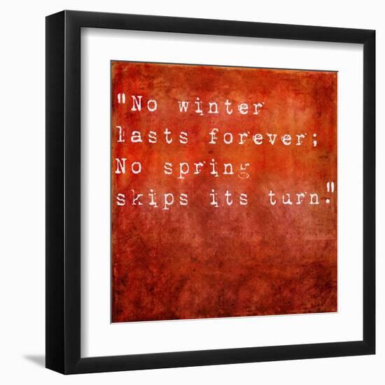 Inspirational Quote By Hal Borland On Earthy Red Background-nagib-Framed Art Print