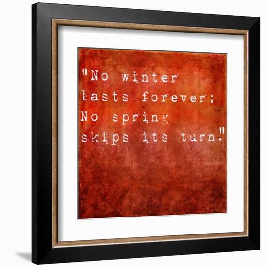 Inspirational Quote By Hal Borland On Earthy Red Background-nagib-Framed Art Print