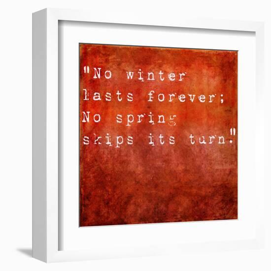 Inspirational Quote By Hal Borland On Earthy Red Background-nagib-Framed Art Print