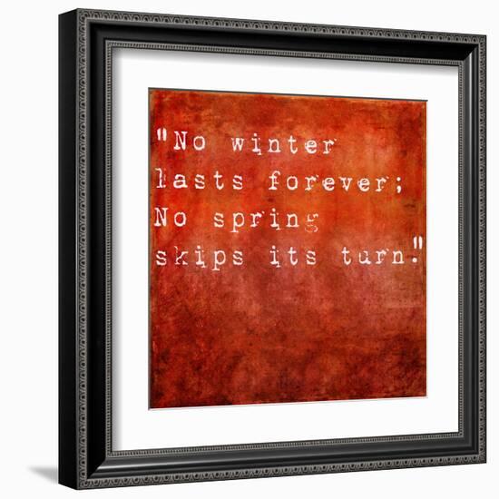 Inspirational Quote By Hal Borland On Earthy Red Background-nagib-Framed Art Print