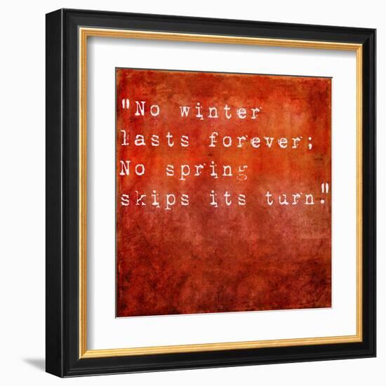 Inspirational Quote By Hal Borland On Earthy Red Background-nagib-Framed Art Print