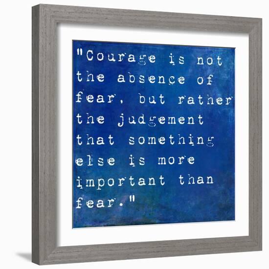 Inspirational Quote By James Neil Hollingworth On Earthy Blue Background-nagib-Framed Art Print