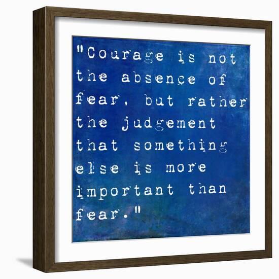 Inspirational Quote By James Neil Hollingworth On Earthy Blue Background-nagib-Framed Art Print