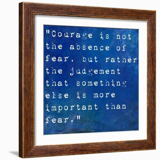 Inspirational Quote By James Neil Hollingworth On Earthy Blue Background-nagib-Framed Art Print