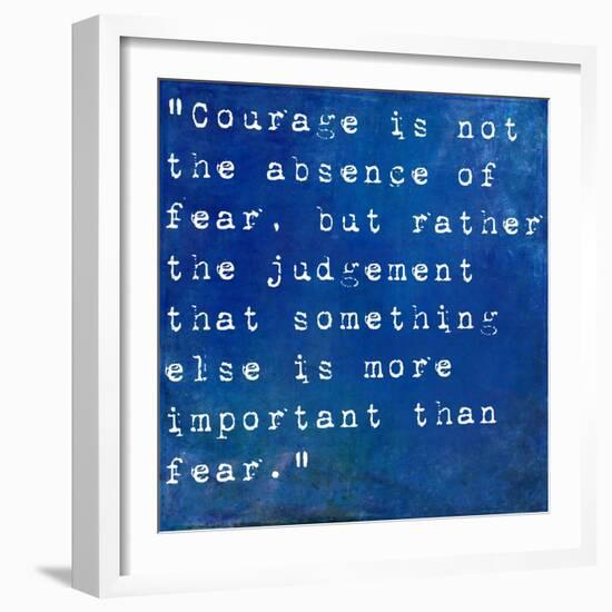 Inspirational Quote By James Neil Hollingworth On Earthy Blue Background-nagib-Framed Art Print