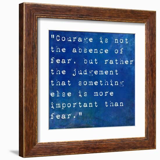 Inspirational Quote By James Neil Hollingworth On Earthy Blue Background-nagib-Framed Art Print