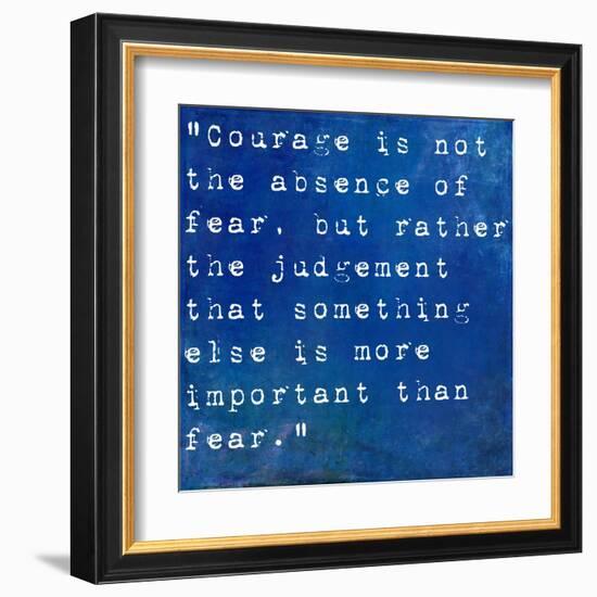 Inspirational Quote By James Neil Hollingworth On Earthy Blue Background-nagib-Framed Art Print