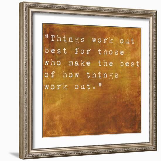 Inspirational Quote By John Wooden On Earthy Brown Background-nagib-Framed Art Print