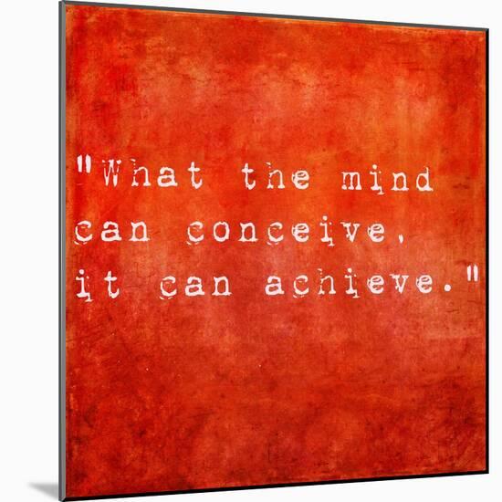 Inspirational Quote By Napoleon Hill On Earthy Red Background-nagib-Mounted Art Print