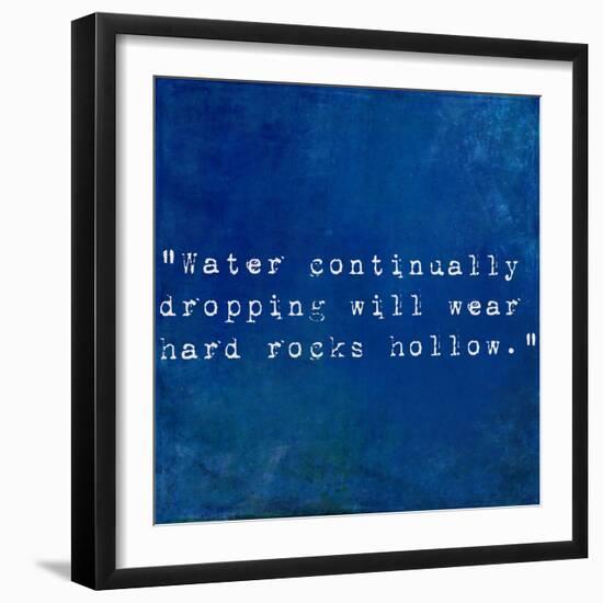 Inspirational Quote By Plutarch On Earthy Blue Background-nagib-Framed Art Print