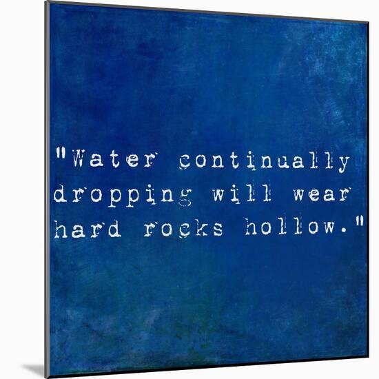 Inspirational Quote By Plutarch On Earthy Blue Background-nagib-Mounted Art Print