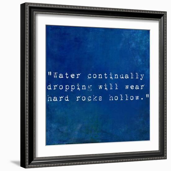 Inspirational Quote By Plutarch On Earthy Blue Background-nagib-Framed Art Print