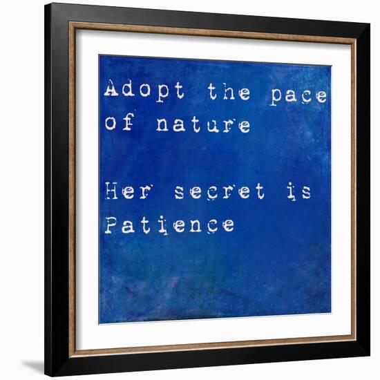 Inspirational Quote By Ralph Waldo Emmerson On Earthy Blue Background-nagib-Framed Art Print