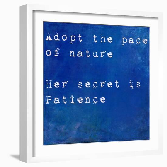 Inspirational Quote By Ralph Waldo Emmerson On Earthy Blue Background-nagib-Framed Art Print