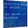 Inspirational Quote By Ralph Waldo Emmerson On Earthy Blue Background-nagib-Mounted Art Print