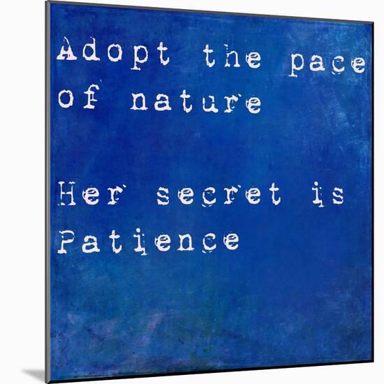 Inspirational Quote By Ralph Waldo Emmerson On Earthy Blue Background-nagib-Mounted Art Print