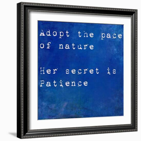 Inspirational Quote By Ralph Waldo Emmerson On Earthy Blue Background-nagib-Framed Art Print