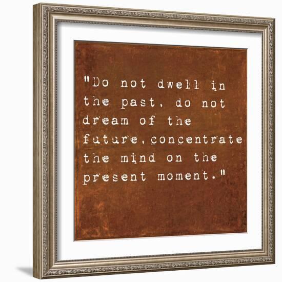 Inspirational Quote By Siddhartha Gautama (The Buddha) On Earthy Background-nagib-Framed Art Print