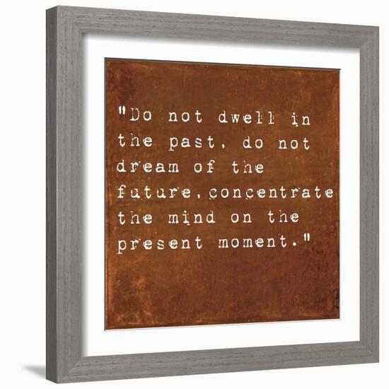 Inspirational Quote By Siddhartha Gautama (The Buddha) On Earthy Background-nagib-Framed Art Print