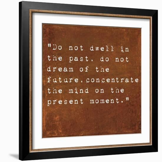 Inspirational Quote By Siddhartha Gautama (The Buddha) On Earthy Background-nagib-Framed Art Print