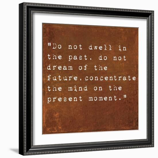 Inspirational Quote By Siddhartha Gautama (The Buddha) On Earthy Background-nagib-Framed Art Print