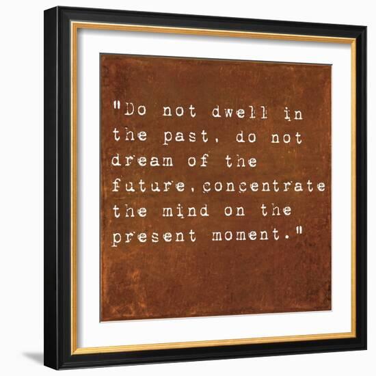 Inspirational Quote By Siddhartha Gautama (The Buddha) On Earthy Background-nagib-Framed Art Print