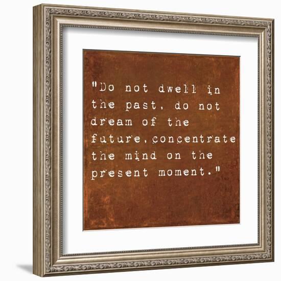 Inspirational Quote By Siddhartha Gautama (The Buddha) On Earthy Background-nagib-Framed Art Print