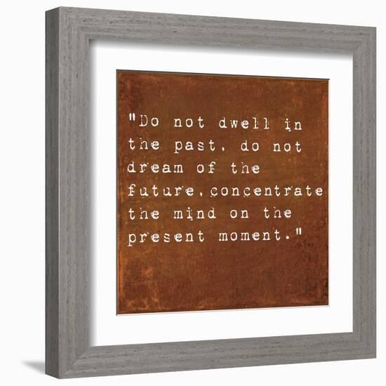 Inspirational Quote By Siddhartha Gautama (The Buddha) On Earthy Background-nagib-Framed Art Print