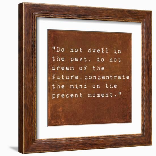 Inspirational Quote By Siddhartha Gautama (The Buddha) On Earthy Background-nagib-Framed Art Print