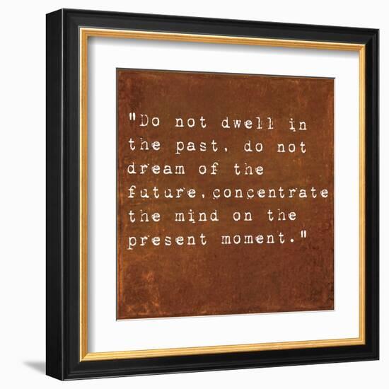 Inspirational Quote By Siddhartha Gautama (The Buddha) On Earthy Background-nagib-Framed Art Print