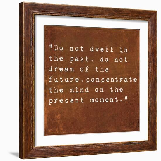 Inspirational Quote By Siddhartha Gautama (The Buddha) On Earthy Background-nagib-Framed Premium Giclee Print