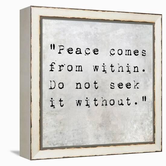 Inspirational Quote By Siddhartha Gautama (The Buddha) On Earthy Background-nagib-Framed Stretched Canvas