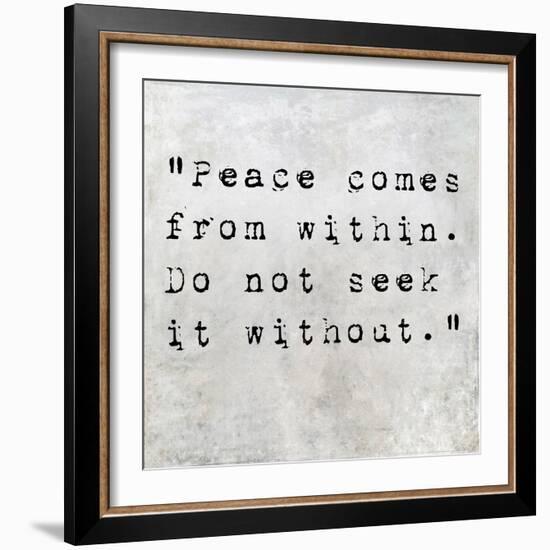 Inspirational Quote By Siddhartha Gautama (The Buddha) On Earthy Background-nagib-Framed Premium Giclee Print