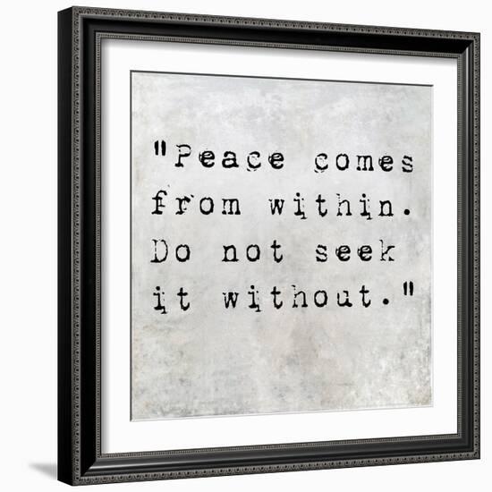 Inspirational Quote By Siddhartha Gautama (The Buddha) On Earthy Background-nagib-Framed Premium Giclee Print