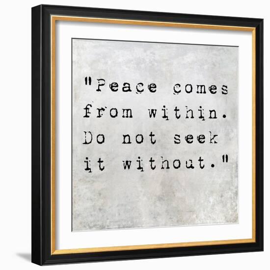 Inspirational Quote By Siddhartha Gautama (The Buddha) On Earthy Background-nagib-Framed Premium Giclee Print