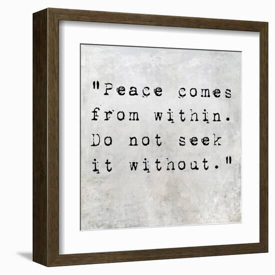 Inspirational Quote By Siddhartha Gautama (The Buddha) On Earthy Background-nagib-Framed Art Print