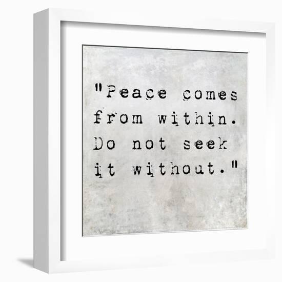 Inspirational Quote By Siddhartha Gautama (The Buddha) On Earthy Background-nagib-Framed Art Print