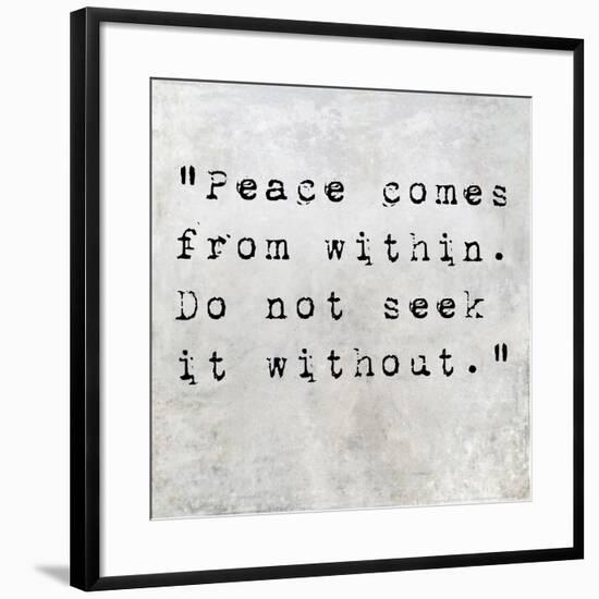 Inspirational Quote By Siddhartha Gautama (The Buddha) On Earthy Background-nagib-Framed Art Print