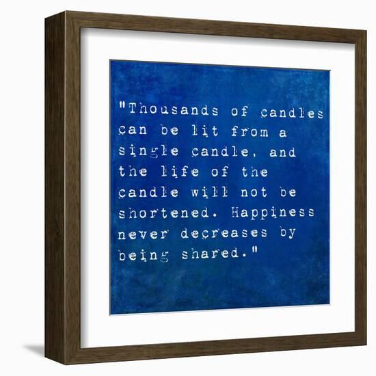 Inspirational Quote By Siddhartha Gautama (The Buddha) On Earthy Background-nagib-Framed Art Print