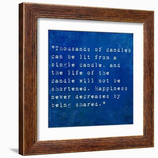 Inspirational Quote By Siddhartha Gautama (The Buddha) On Earthy Background-nagib-Framed Art Print