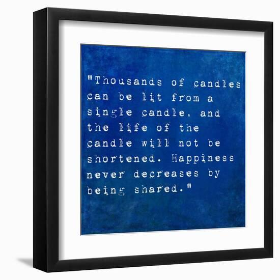 Inspirational Quote By Siddhartha Gautama (The Buddha) On Earthy Background-nagib-Framed Art Print